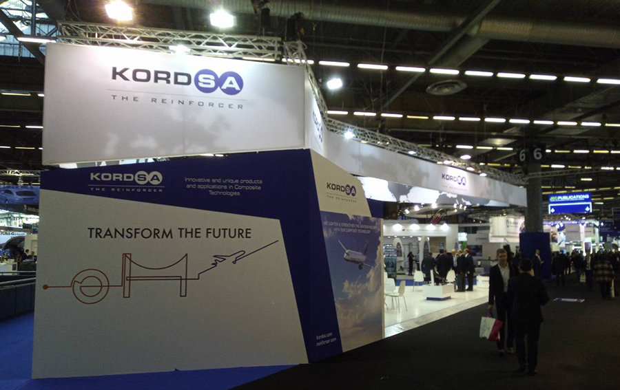 Messestand für Kordsa auf der JEC 2018: Herausforderung