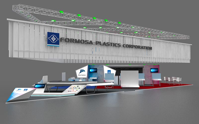 Messestand für Mitsui Chemicals auf der JEC 2018: Herausforderung
