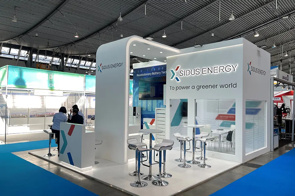 Messestand für Sidus Energy auf der Battery Show 2025 in Stuttgart