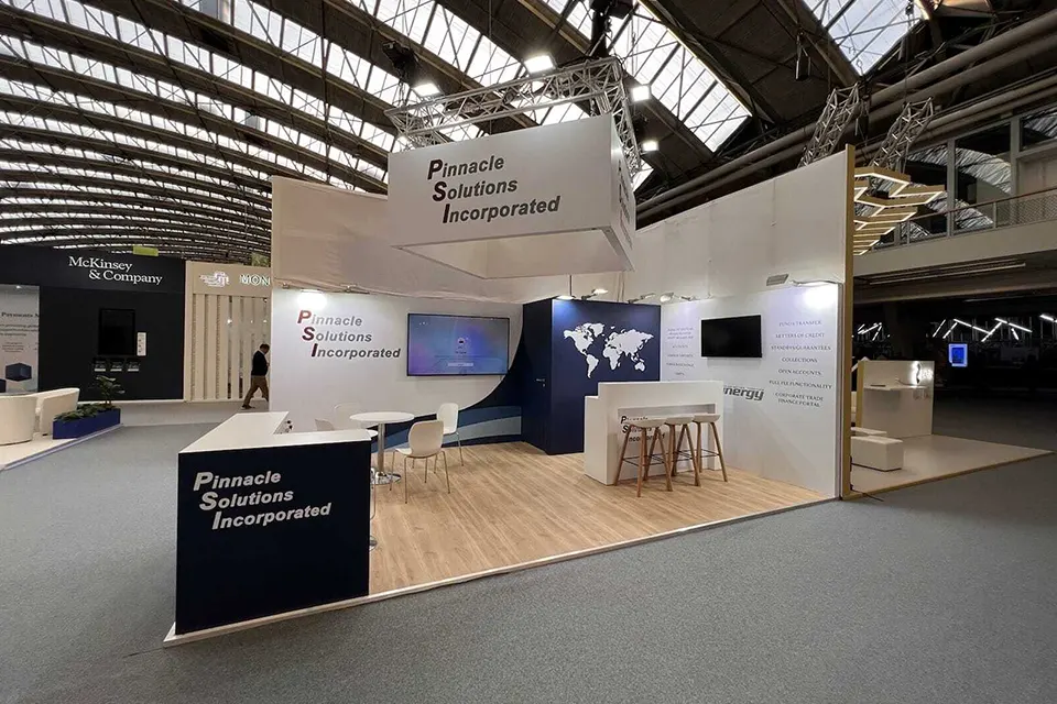 Messestand für Pinnacle Solutions auf der SIBOS 2022 in Amsterdam