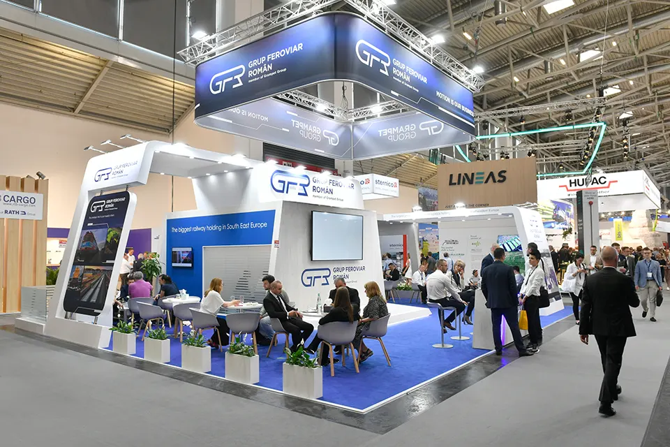 Custom Build Exhibition Stand at Transport Logistic + Air Cargo 2019 for GFR in Munich, Germany