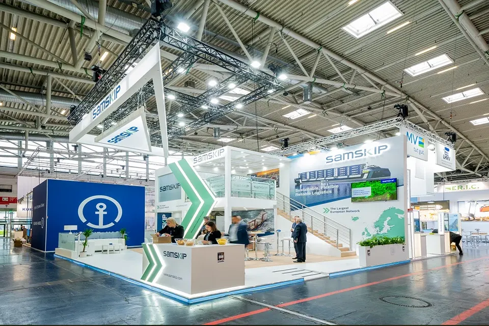 Double Decker Exhibition Stands at TRANSPORT LOGISTICS 2023 for SAMSKIP in Munich, Germany