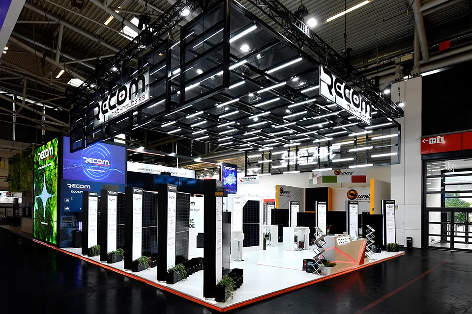 Trade Show Booth at INTERSOLAR 2025 in Munich for RECOM Technologies