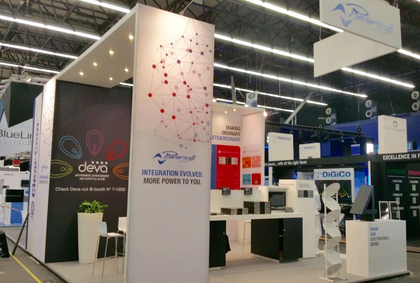 trade show booth design ISE with 2017 in Amsterdam, Netherlands for Powersoft