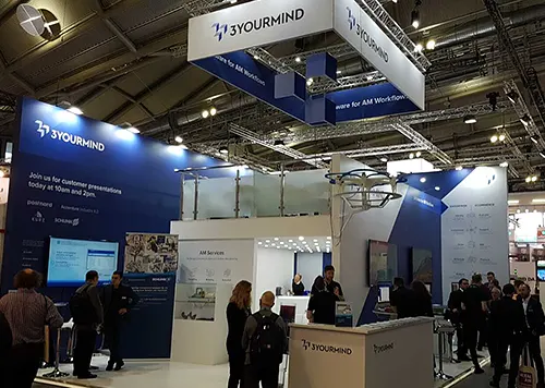 exhibition booth in Leipzig for 3Yourmind at FORMNEXT 2018