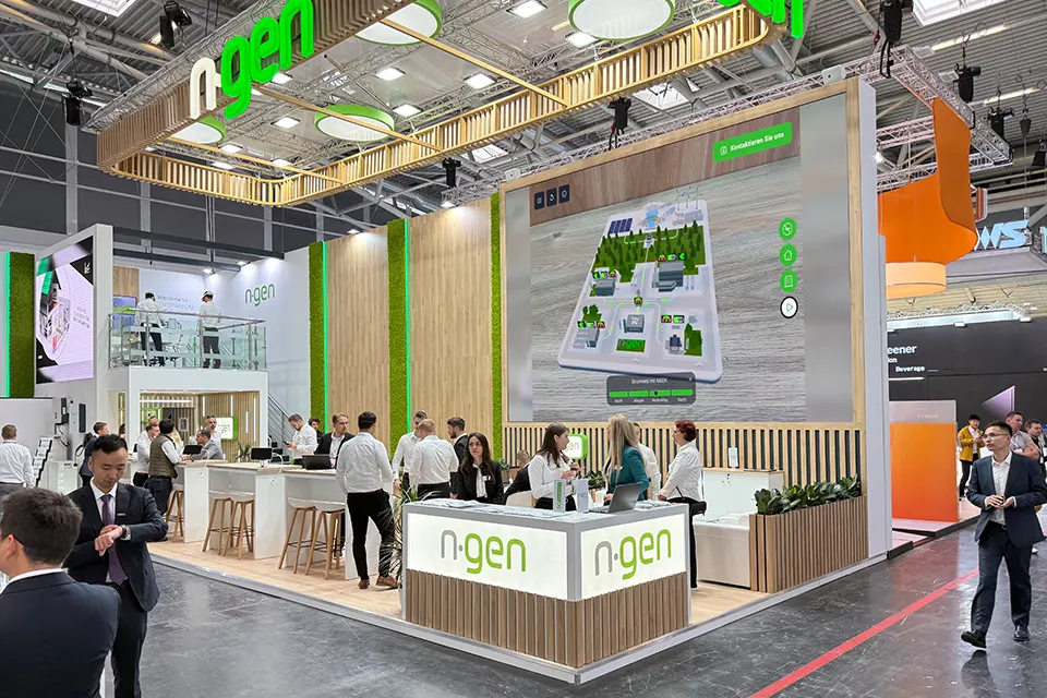 Custom Exhibition Stand at INTERSOLAR 2025 for n.gen in Munich, Germany