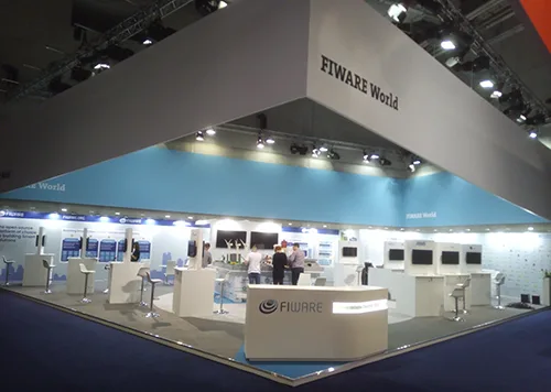 trade show booth at Smart Country Convention 2025 in Berlin for Fiware World