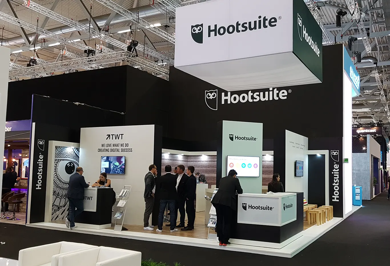 Exhibition Booth at DMEXCO 2017 for Hootsuite in Cologne, Germany