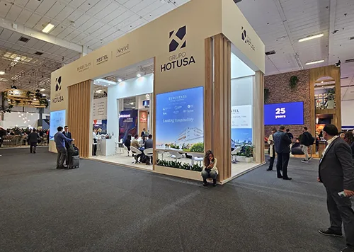 exhibition stand at ITB 2026 in Berlin for the brand Restel