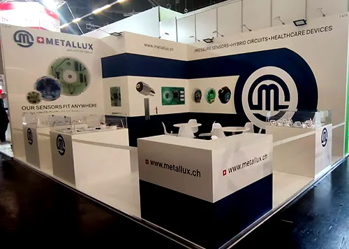 exhibition booth in Zurich for Metallux at SENSOR + TEST 2023