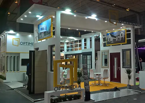 exhibition booth in Zurich for Optimedia at EQUIPBAIE 2018