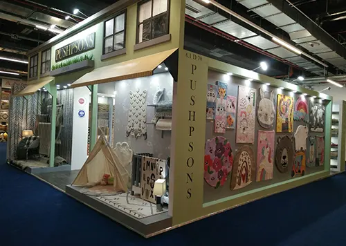 exhibition booth in Manchester for Pushpsons at HEIMTEXTILE 2020