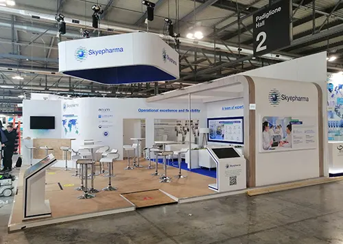exhibition booth in Strasbourg for SkyPharma at CPHI 2021