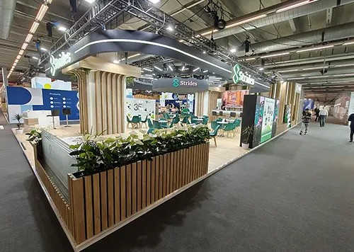 exhibition stand in frankfurt for STRIDES at CPHI 2025