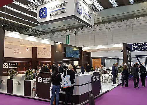 exhibition stand in Essen for Torrent Pharma at CPHI 2019